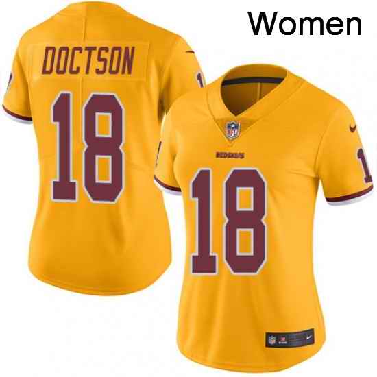 Womens Nike Washington Redskins 18 Josh Doctson Limited Gold Rush Vapor Untouchable NFL Jersey